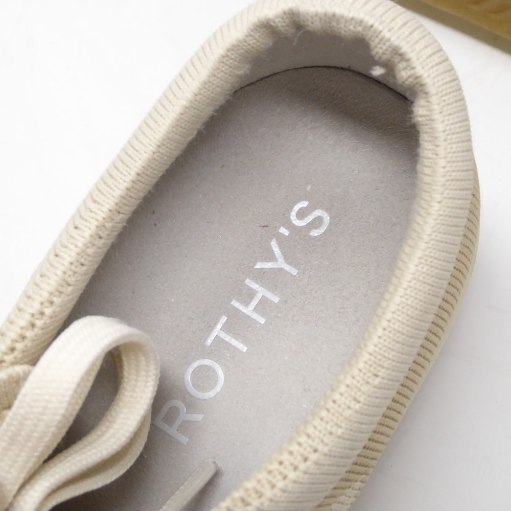 Rothy's Womens The Lace Up Sneakers Beige Biscuit Knit Size 10 - Picture 8 of 9